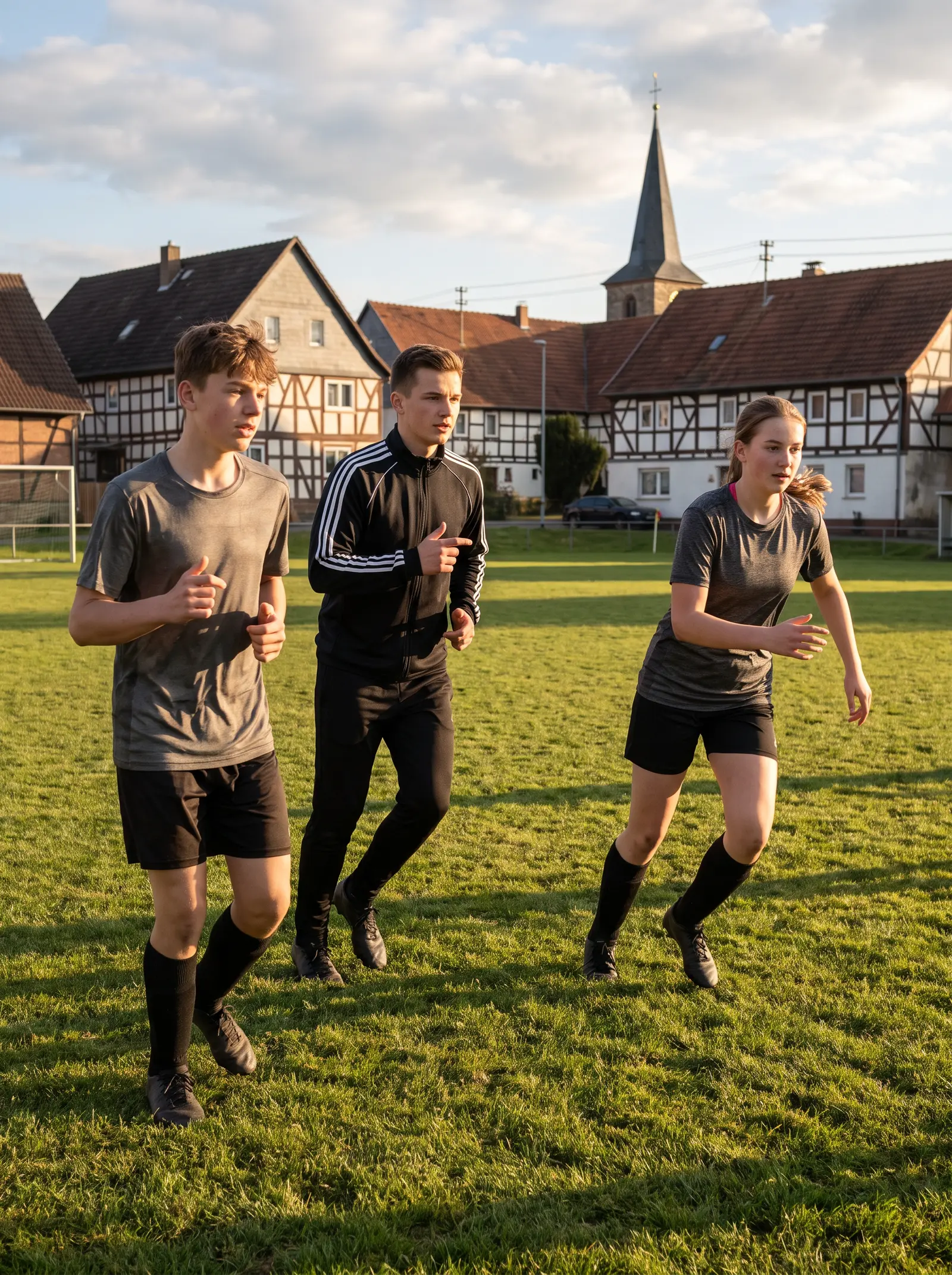 Trainer und Kinder beim Training auf dem Vereinsgelände
